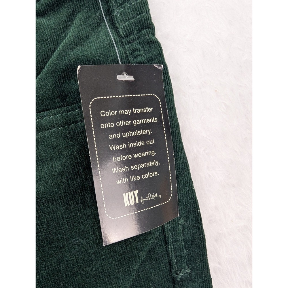 Kut From The Kloth Karen Baby Bootcut Petite Womens Pants Size 2 Green Corduroy - Picture 8 of 16